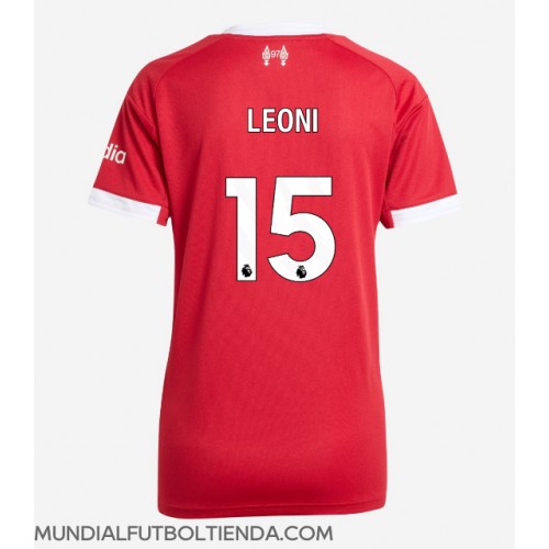 Camiseta Liverpool Giovanni Leoni #15 Primera Equipación Replica 2025-26 para mujer mangas cortas Camiseta Liverpool Giovanni Leoni #15 Primera Equipación Replica 2025-26 para mujer mangas cortas